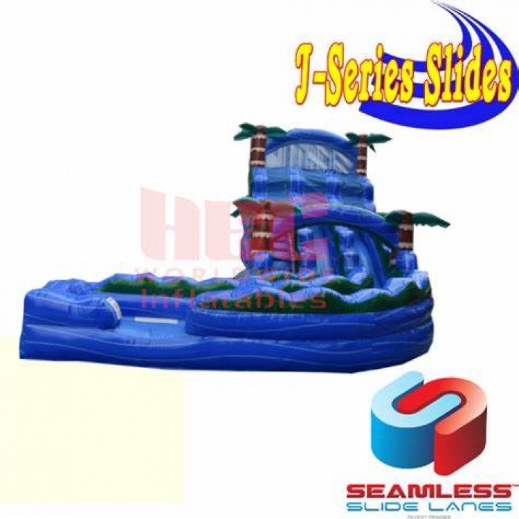 18ft Blue Hurricane Double Lane Waterslide